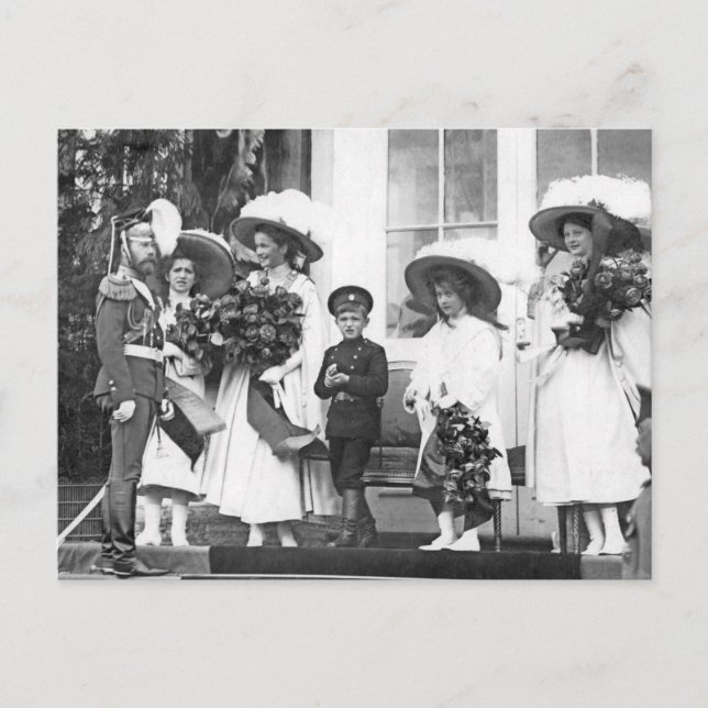 Tsar of Russia with his children Postcard (Front)