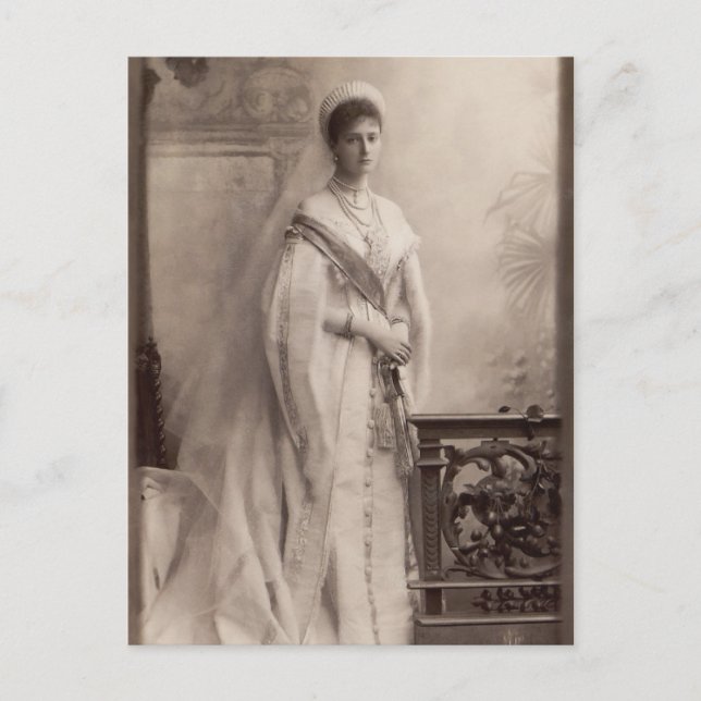 Tsarina Alexandra of Russia, Romanov in gala Postcard (Front)