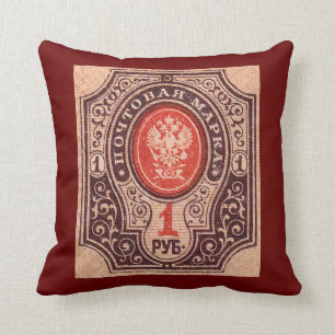 Tsarist Russia Postage Throw Pillow