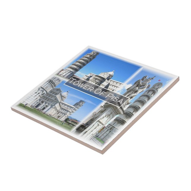 TSC032 LEANING TOWER OF PISA, Tuscany, Tile (Side)