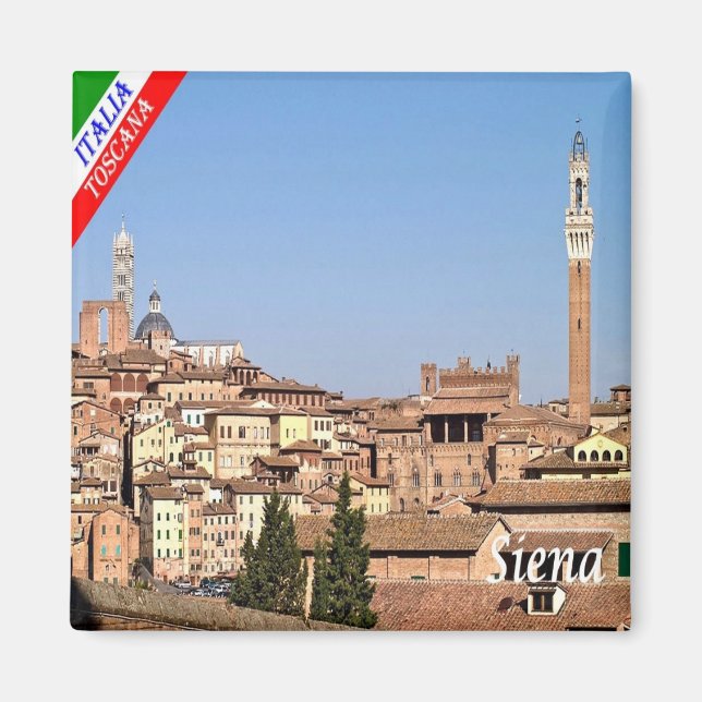 TSC042 SIENA Panorama, Tuscany, Fridge Magnet (Front)