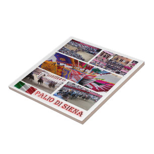 TSC060 SIENA, The Palio Mosaic, Tuscany, Tile