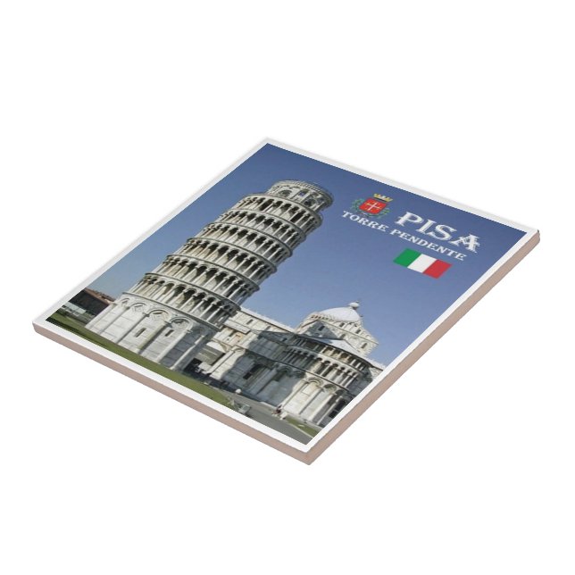 TSC096 LEANING TOWER of PISA, Tuscany, Tile (Side)