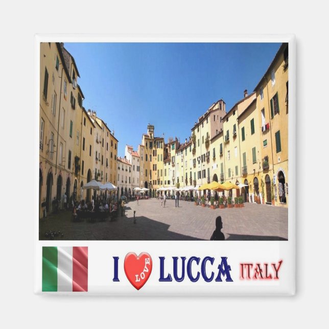 TSC111 LUCCA I Love, Tuscany, Italy, Fridge Magnet (Front)