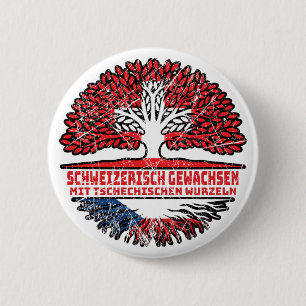 Tschechien Tschechisch Schweizer Schweiz Baum 2 Inch Round Button