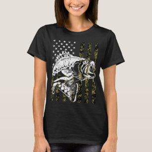 Tshirt Camouflage pêche drapeau USA pour pêcheur d