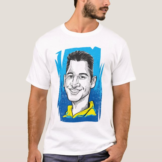Tshirt caricature Dhoni (Devant)