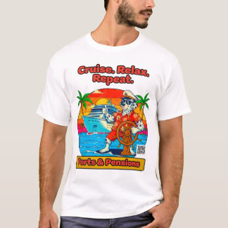 TShirt Croisière Détente Répéter Impression Avant
