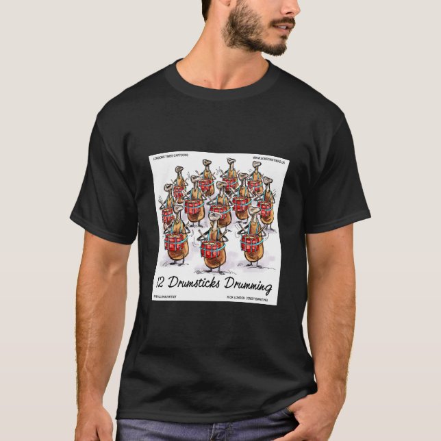 Tshirt de Noël amusant "12 baguettes de tambours D (Devant)