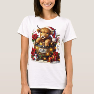 Tshirt de vache de Noël Highland