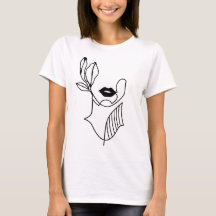Tshirt féminin moderne - Design minimal - Visage d