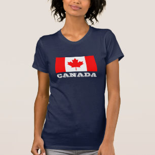 Tshirt foncé avec drapeau du Canada   Feuille d'ér