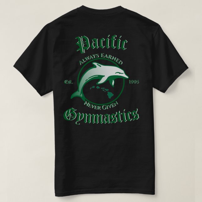 tshirt noir de la salle de gym pacifique (Design dos)