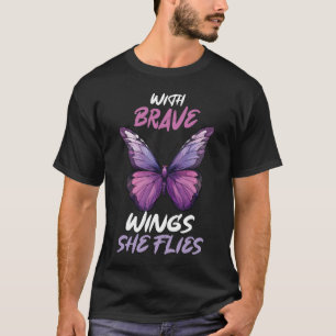 TShirt Papillon Violet Avec Des Ailes Braves Elle