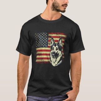 Tshirt Pat Flag Américain Berger Allemand Amoureux