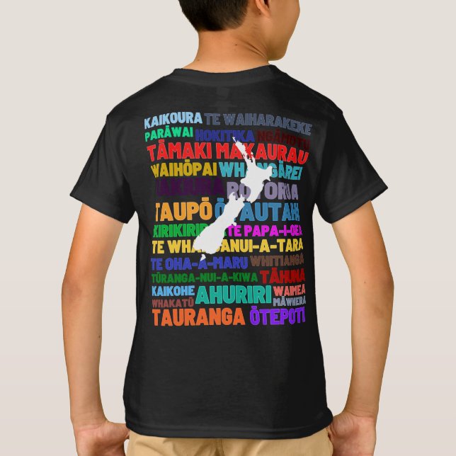 Tshirt pour enfants néo-zélandais de Kiwi places  (Dos)