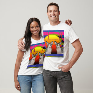 TShirt   Sphynx Cat Ninja Twin Cats by Sunset Pink