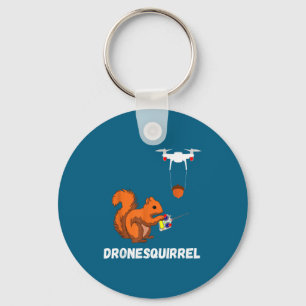 Tshirt Squirrel Drone Pilot Quadcopter Operators Keychain