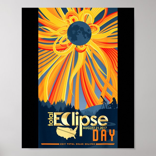 Tshirt Total Solar Eclipse August 21 Poster (Front)