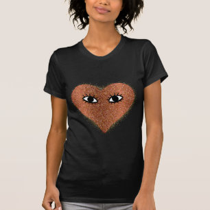 Tshirt visage parties scintillant coeur