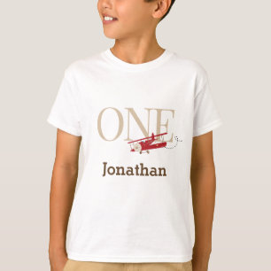Tshirts d'anniversaire d'un garçon d'avion vintage