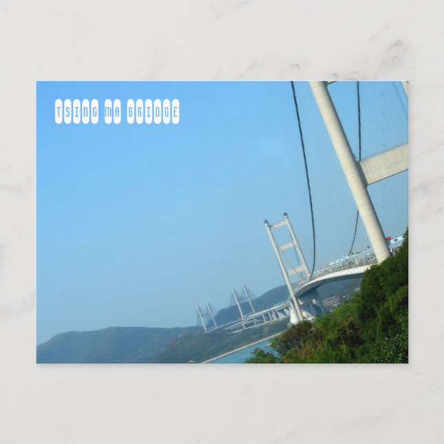 Tsing Ma Bridge in Hong Kong Postcard (Front)