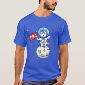 TSLA to the Moon Unicorn Astronaut T-Shirt