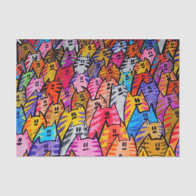 TSP - 0091 - CHATS - papier de soie de soie (Recto)