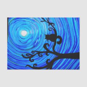 TSP 098 - Cat and the moonlight - Tissue Paper