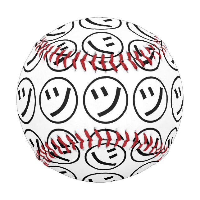 ㋡ Tsu Kana Katakana Smiling Emoji / Emoticon Baseball (Front)