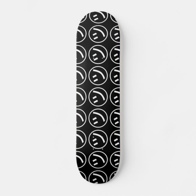 ㋡ Tsu Kana Katakana Smiling Emoji / Emoticon Skateboard (Front)