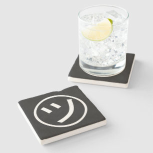 ㋡ Tsu Kana Katakana Smiling Emoji / Emoticon Stone Coaster