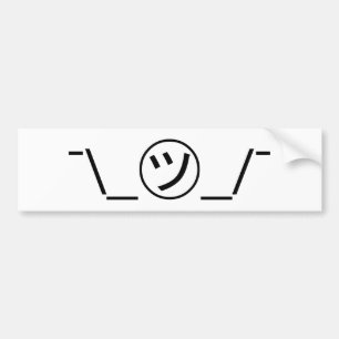 Tsu Kana Shrug Emoticon ¯\_㋡_/¯ Japanese Kaomo Bumper Sticker