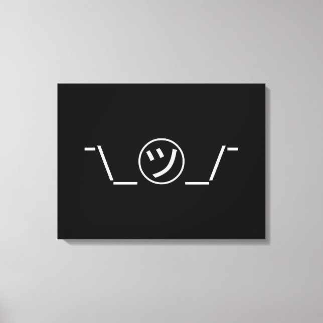Tsu Kana Shrug Emoticon ¯\_㋡_/¯ Japanese Kaomoji Canvas Print (Front)