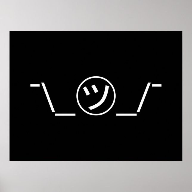 Tsu Kana Shrug Emoticon ¯\_㋡_/¯ Japanese Kaomoji Poster (Front)