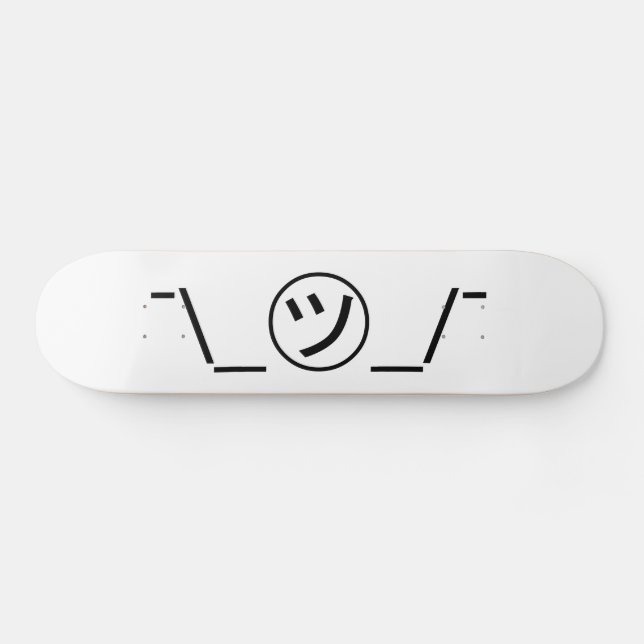 Tsu Kana Shrug Emoticon ¯\_㋡_/¯ Japanese Kaomoji Skateboard (Horz)