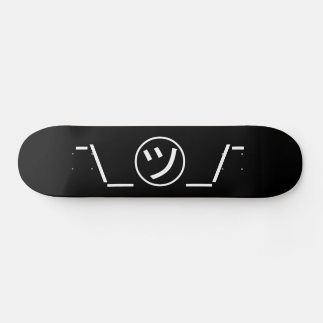 Tsu Kana Shrug Emoticon ¯\_㋡_/¯ Japanese Kaomoji Skateboard (Horz)