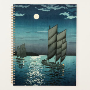 Tsuchiya Koitsu - Bateaux à Shinagawa, Nuit