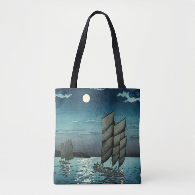Tsuchiya Koitsu - Boats at Shinagawa, Night Tote Bag (Front)