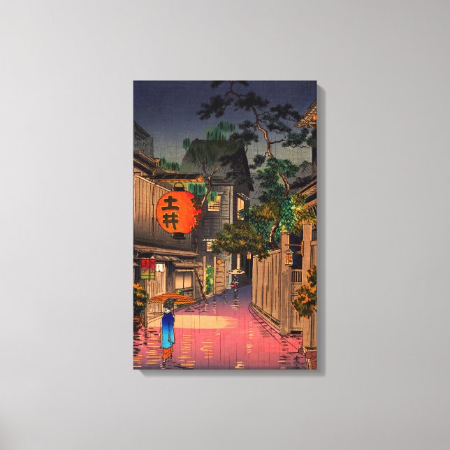 Tsuchiya Koitsu - Evening at Ushigome Canvas Print (Front)