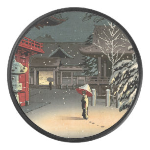 Tsuchiya Koitsu - Neige au temple de Nezu