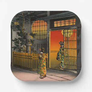 Tsuchiya Koitsu - Side Street Araki in Yotsuya Paper Plate