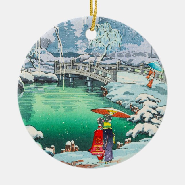 Tsuchiya Koitsu Sketches of Famous Places In Japan Ceramic Ornament (Front)