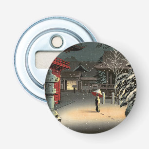 Tsuchiya Koitsu - Snow at Nezu Shrine Bottle Opener