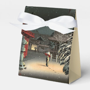 Tsuchiya Koitsu - Snow at Nezu Shrine Favor Box