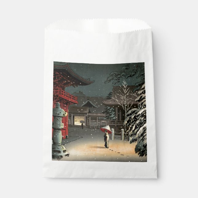 Tsuchiya Koitsu - Snow at Nezu Shrine Favour Bag (Front)