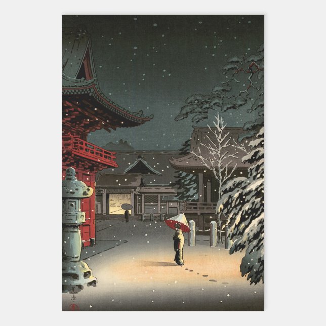 Tsuchiya Koitsu - Snow at Nezu Shrine Wrapping Paper Sheet (Creator Uploaded)