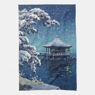 Tsuchiya Koitsu - Snow on the Ukimido at Katada Kitchen Towel