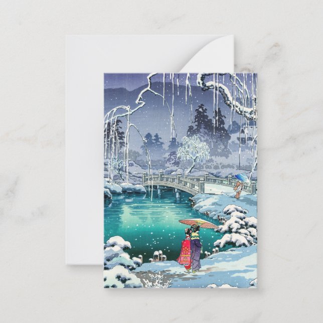Tsuchiya Koitsu - Spring Snow at Maruyama Card (Front)