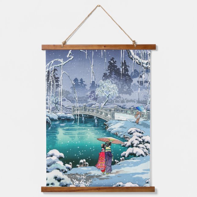 Tsuchiya Koitsu - Spring Snow at Maruyama Hanging Tapestry (Front)
